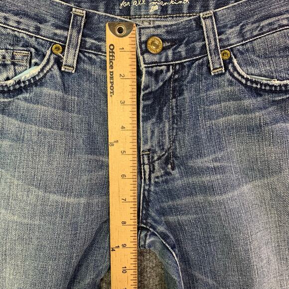 7‎ For All Mankind Dojo Jean Size 28 Flare Denim Low Rise Y2K Womens - Picture 5 of 10